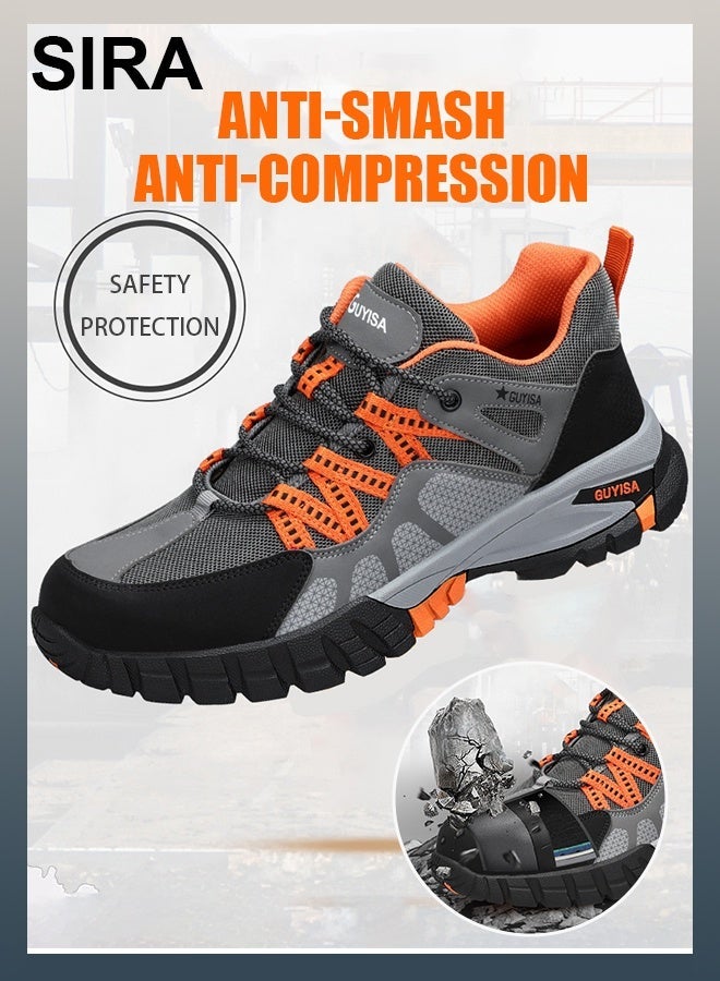 SIRA Safety Work Shoes for Men - Anti-Slip Steel Toe Work Boots with Breathable Mesh, Comfortable Lightweight Design for Warehouse, Factory & Construction Site - Image 1
